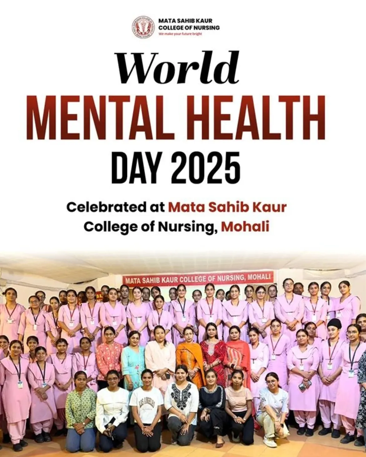 World Mental Health Day 2025 was celebrated by the Mental Health Nursing Department at Mata Sah