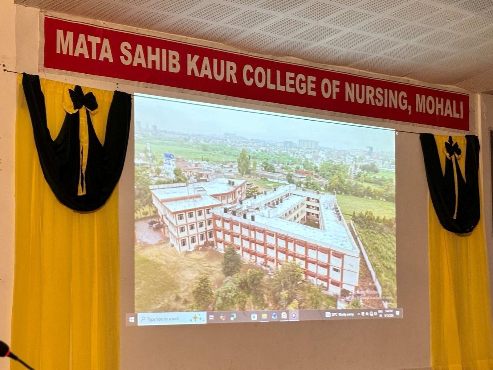 Aerial view of Mata Sahib Kaur College of Nursing campus, Mohali